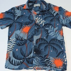 No Boundaries Blue and Orange Patterned Shirt